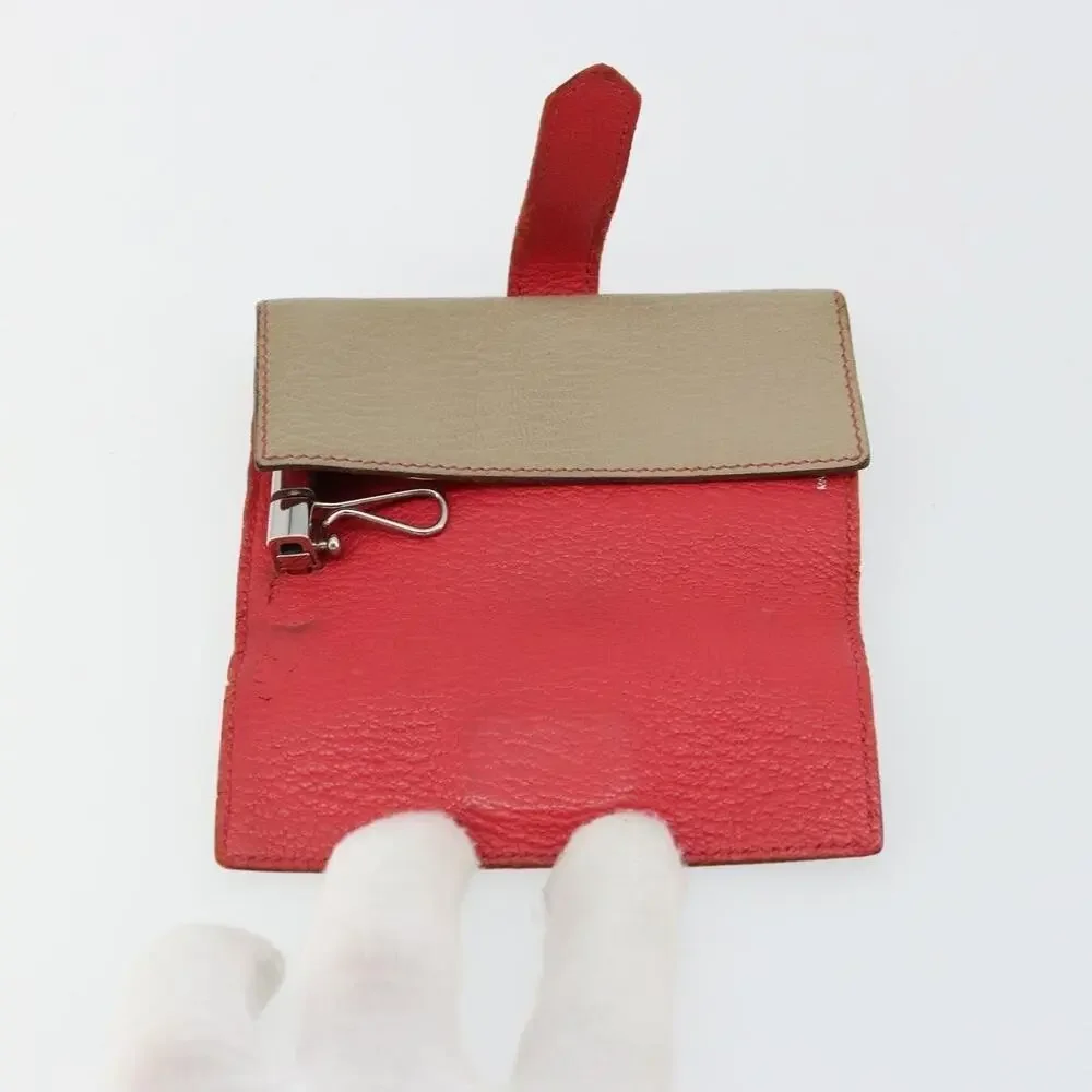 Hermes Leather Baan Key Case Beige